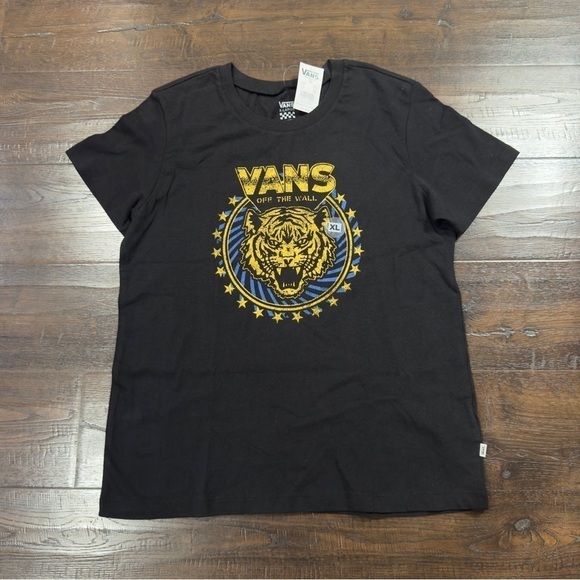 Vans Blaster Cat Black Short Sleeve Tee Size X-Large Women - Picture 2 of 8
